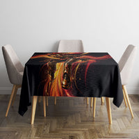 Trinbago Knight Riders Cricket Tablecloth Trinidad and Tobago Fiery Knight Warrior Bat Flame