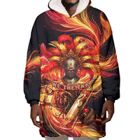 Trinbago Knight Riders Cricket Wearable Blanket Hoodie Trinidad and Tobago Fiery Knight Warrior Bat Flame