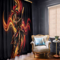 Trinbago Knight Riders Cricket Window Curtain Trinidad and Tobago Fiery Knight Warrior Bat Flame