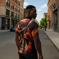 Trinbago Knight Riders Cricket Zipper Polo Shirt Trinidad and Tobago Fiery Knight Warrior Bat Flame