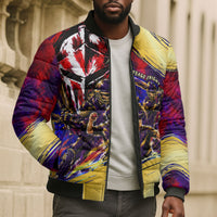 Trinbago Knight Riders Cricket Bomber Puffer Jacket Trinidad and Tobago Unleash The Knight Brush Stroke