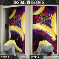 Trinbago Knight Riders Cricket Door Cover Trinidad and Tobago Unleash The Knight Brush Stroke
