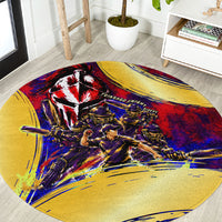 Trinbago Knight Riders Cricket Round Carpet Trinidad and Tobago Unleash The Knight Brush Stroke