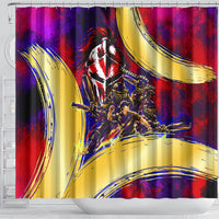 Trinbago Knight Riders Cricket Shower Curtain Trinidad and Tobago Unleash The Knight Brush Stroke