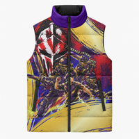 Trinbago Knight Riders Cricket Sleeveless Puffer Jacket Trinidad and Tobago Unleash The Knight Brush Stroke