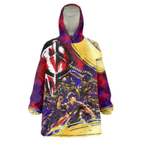 Trinbago Knight Riders Cricket Wearable Blanket Hoodie Trinidad and Tobago Unleash The Knight Brush Stroke