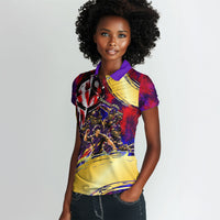 Trinbago Knight Riders Cricket Women Polo Shirt Trinidad and Tobago Unleash The Knight Brush Stroke