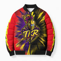 Trinidad and Tobago Cricket Bomber Puffer Jacket Trinbago Knight Riders - Ride Or Die Comic Halftone
