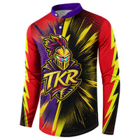 Trinidad and Tobago Cricket Button Sweatshirt Trinbago Knight Riders - Ride Or Die Comic Halftone
