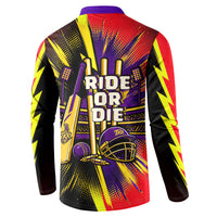 Trinidad and Tobago Cricket Button Sweatshirt Trinbago Knight Riders - Ride Or Die Comic Halftone