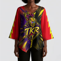 Trinidad and Tobago Cricket Kimono Sleeve Blouse Trinbago Knight Riders - Ride Or Die Comic Halftone