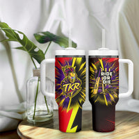 Trinidad and Tobago Cricket Tumbler With Handle Trinbago Knight Riders - Ride Or Die Comic Halftone