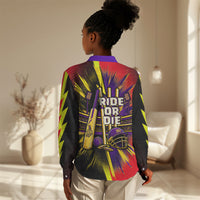 Trinidad and Tobago Cricket Women Casual Shirt Trinbago Knight Riders - Ride Or Die Comic Halftone