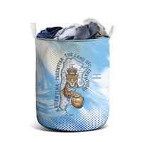 Argentina Football Land Of Champions Laundry Basket Halftone Dot Jaguar Mascot National Map