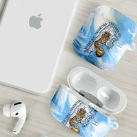 Argentina Football Land Of Champions AirPods Case Halftone Dot Jaguar Mascot National Map