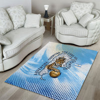 Argentina Football Land Of Champions Area Rug Halftone Dot Jaguar Mascot National Map
