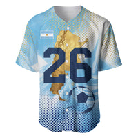 Argentina Football Land Of Champions Baseball Jersey Halftone Dot Jaguar Mascot National Map