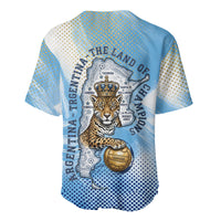 Argentina Football Land Of Champions Baseball Jersey Halftone Dot Jaguar Mascot National Map