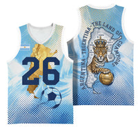 Argentina Football Land Of Champions Basketball Jersey Halftone Dot Jaguar Mascot National Map