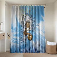 Argentina Football Land Of Champions Bathroom Set Halftone Dot Jaguar Mascot National Map