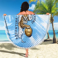 Argentina Football Land Of Champions Beach Blanket Halftone Dot Jaguar Mascot National Map