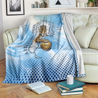 Argentina Football Land Of Champions Blanket Halftone Dot Jaguar Mascot National Map