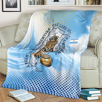 Argentina Football Land Of Champions Blanket Halftone Dot Jaguar Mascot National Map