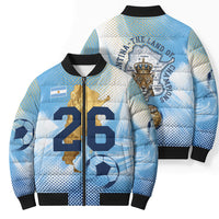 Argentina Football Land Of Champions Bomber Puffer Jacket Halftone Dot Jaguar Mascot National Map