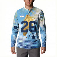 Argentina Football Land Of Champions Button Sweatshirt Halftone Dot Jaguar Mascot National Map