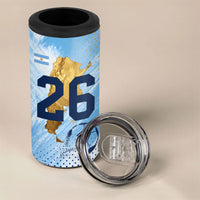 Argentina Football Land Of Champions 4 in 1 Can Cooler Tumbler Halftone Dot Jaguar Mascot National Map