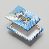 Argentina Football Land Of Champions Canvas Wall Art Halftone Dot Jaguar Mascot National Map