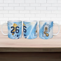 Argentina Football Land Of Champions Ceramic Mug Halftone Dot Jaguar Mascot National Map
