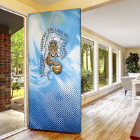 Argentina Football Land Of Champions Door Cover Halftone Dot Jaguar Mascot National Map