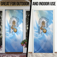 Argentina Football Land Of Champions Door Cover Halftone Dot Jaguar Mascot National Map