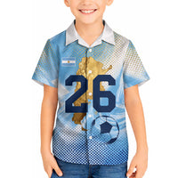 Argentina Football Land Of Champions Hawaiian Shirt Halftone Dot Jaguar Mascot National Map