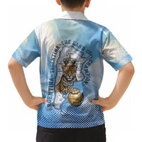 Argentina Football Land Of Champions Hawaiian Shirt Halftone Dot Jaguar Mascot National Map