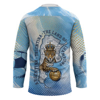 Argentina Football Land Of Champions Hockey Jersey Halftone Dot Jaguar Mascot National Map