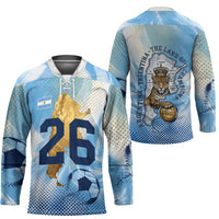 Argentina Football Land Of Champions Hockey Jersey Halftone Dot Jaguar Mascot National Map