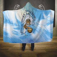 Argentina Football Land Of Champions Hooded Blanket Halftone Dot Jaguar Mascot National Map