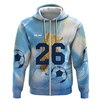 Argentina Football Land Of Champions Hoodie Halftone Dot Jaguar Mascot National Map