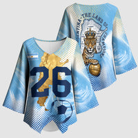 Argentina Football Land Of Champions Kimono Sleeve Blouse Halftone Dot Jaguar Mascot National Map
