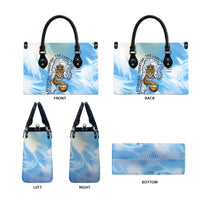Argentina Football Land Of Champions Leather Bag Halftone Dot Jaguar Mascot National Map