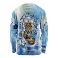 Argentina Football Land Of Champions Long Sleeve Shirt Halftone Dot Jaguar Mascot National Map