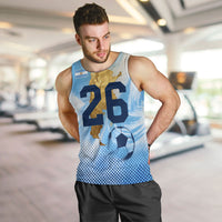 Argentina Football Land Of Champions Men Tank Top Halftone Dot Jaguar Mascot National Map