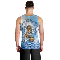 Argentina Football Land Of Champions Men Tank Top Halftone Dot Jaguar Mascot National Map