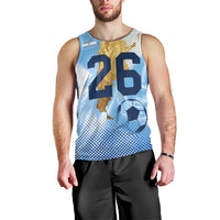 Argentina Football Land Of Champions Men Tank Top Halftone Dot Jaguar Mascot National Map