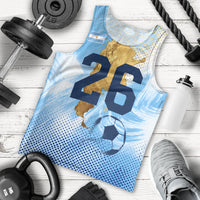 Argentina Football Land Of Champions Men Tank Top Halftone Dot Jaguar Mascot National Map
