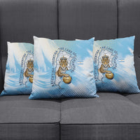 Argentina Football Land Of Champions Pillow Cover Halftone Dot Jaguar Mascot National Map