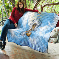 Argentina Football Land Of Champions Quilt Halftone Dot Jaguar Mascot National Map