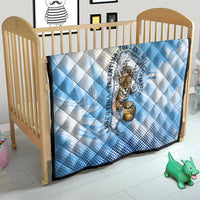 Argentina Football Land Of Champions Quilt Halftone Dot Jaguar Mascot National Map
